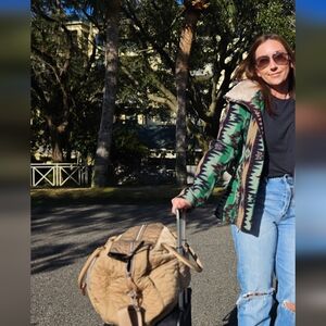 Urban Outfitters Green Multi Aztec Teddy-Collar Jacket